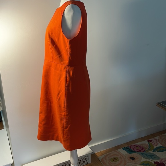 J.CREW Suiting DressClassic Orange Sleeveless Fitted fully lined Dress in Size 8 - Picture 4 of 13